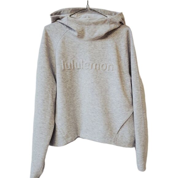 Lululemon AirWrap Hoodie Emboss Wordmark Gray Women Pullover Sweatshirt LW3G04S - Picture 4 of 6